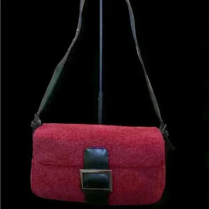 Red shoulder purse